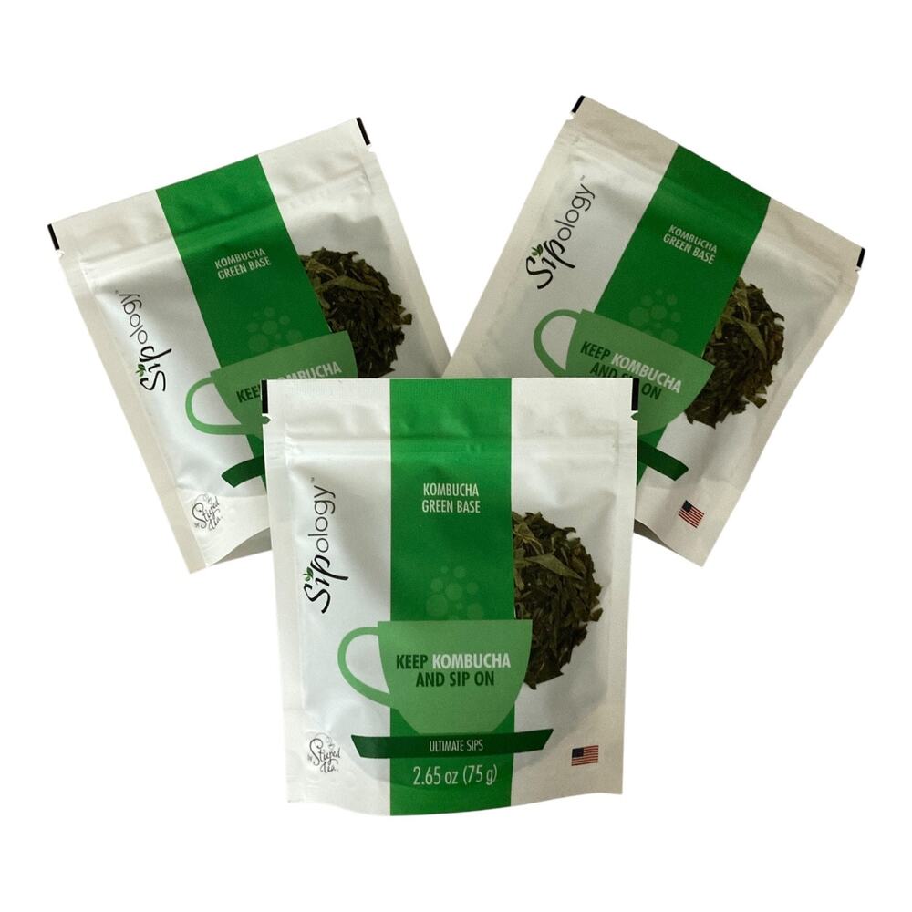 Kombucha Green Tea Base Sipology by Steeped Tea 2.75oz loose leaf ~ lot of 3